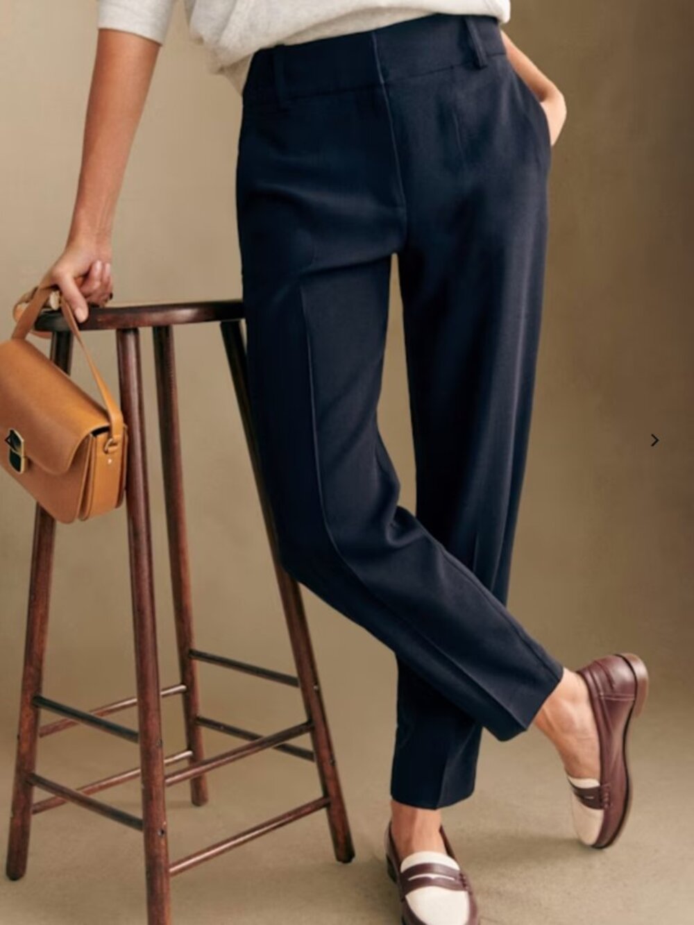 Sézane Gustavo Trousers Navy NWT Tailored Ankle Pants UK 4 / US 0